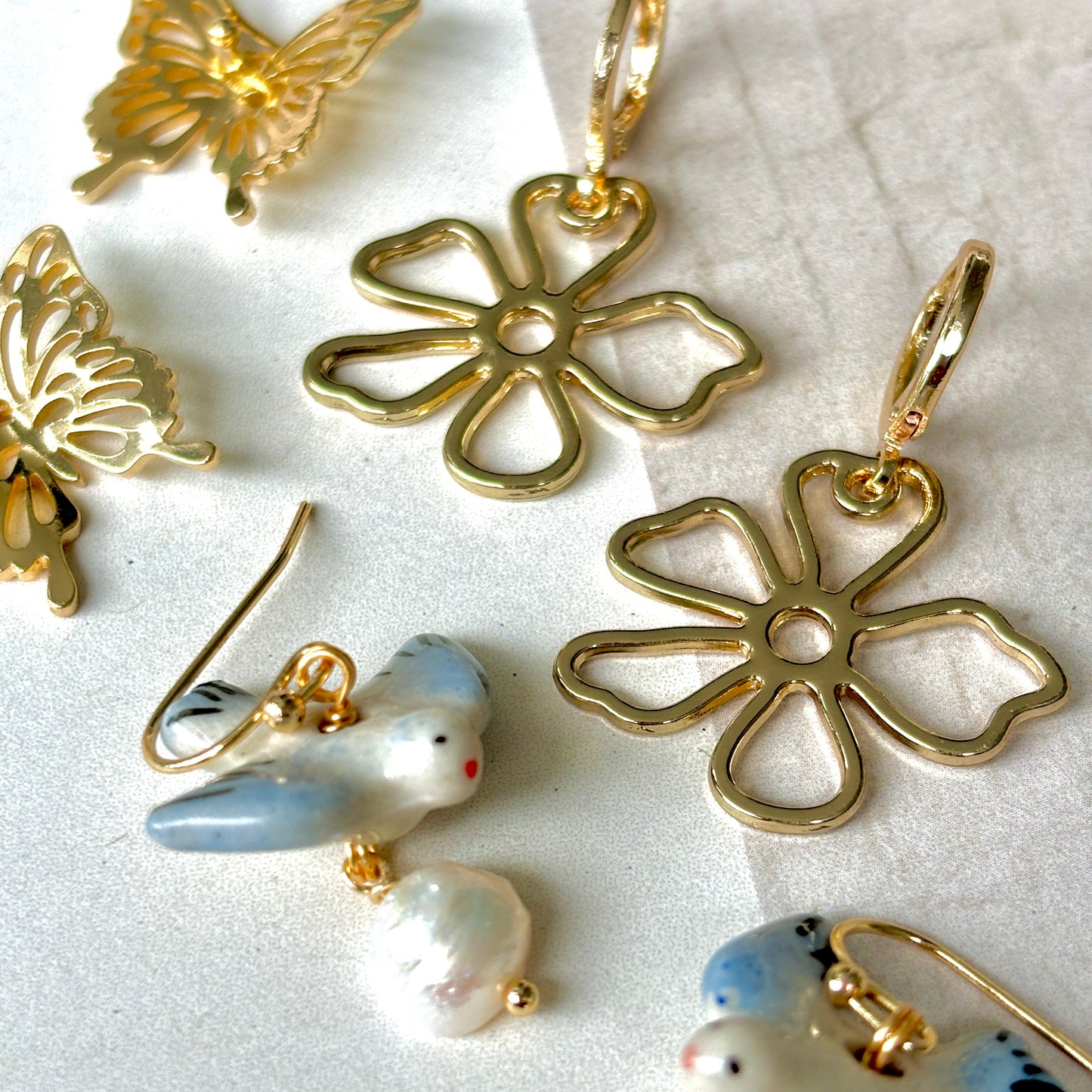 WREN Ceramic Bird Earrings
