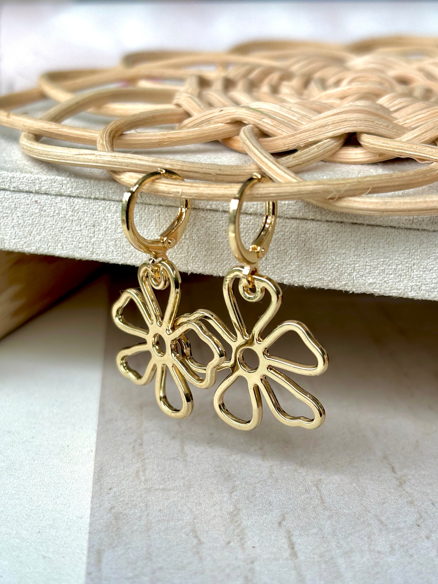 POPPY Flower Ear Hoops