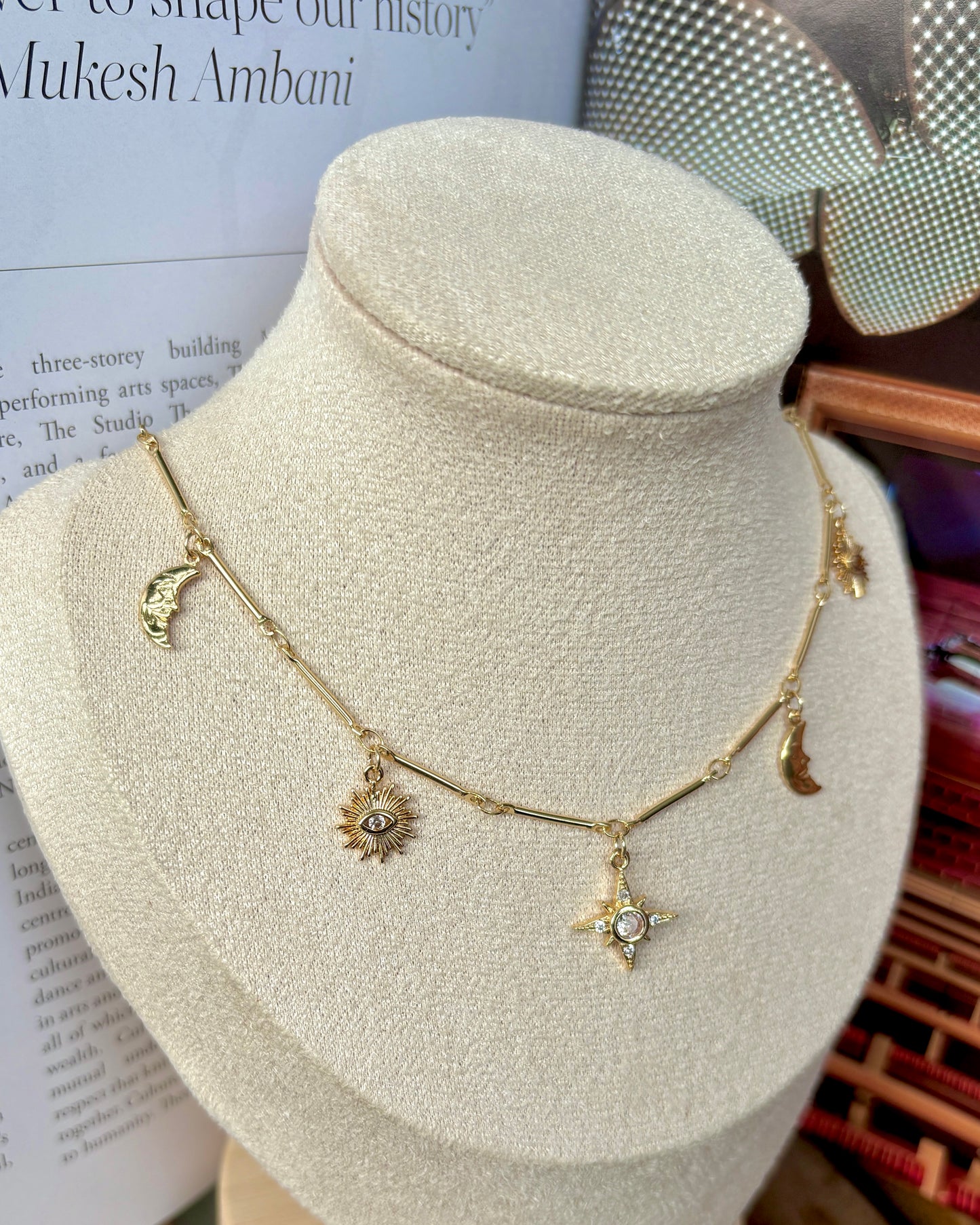 CELESTE Choker Necklace with Celestial Charms