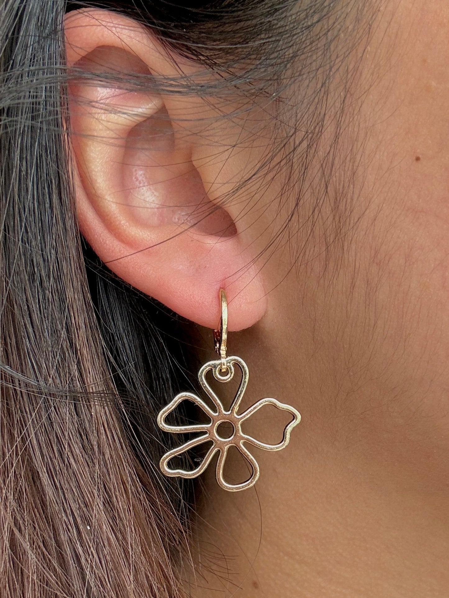 POPPY Flower Ear Hoops