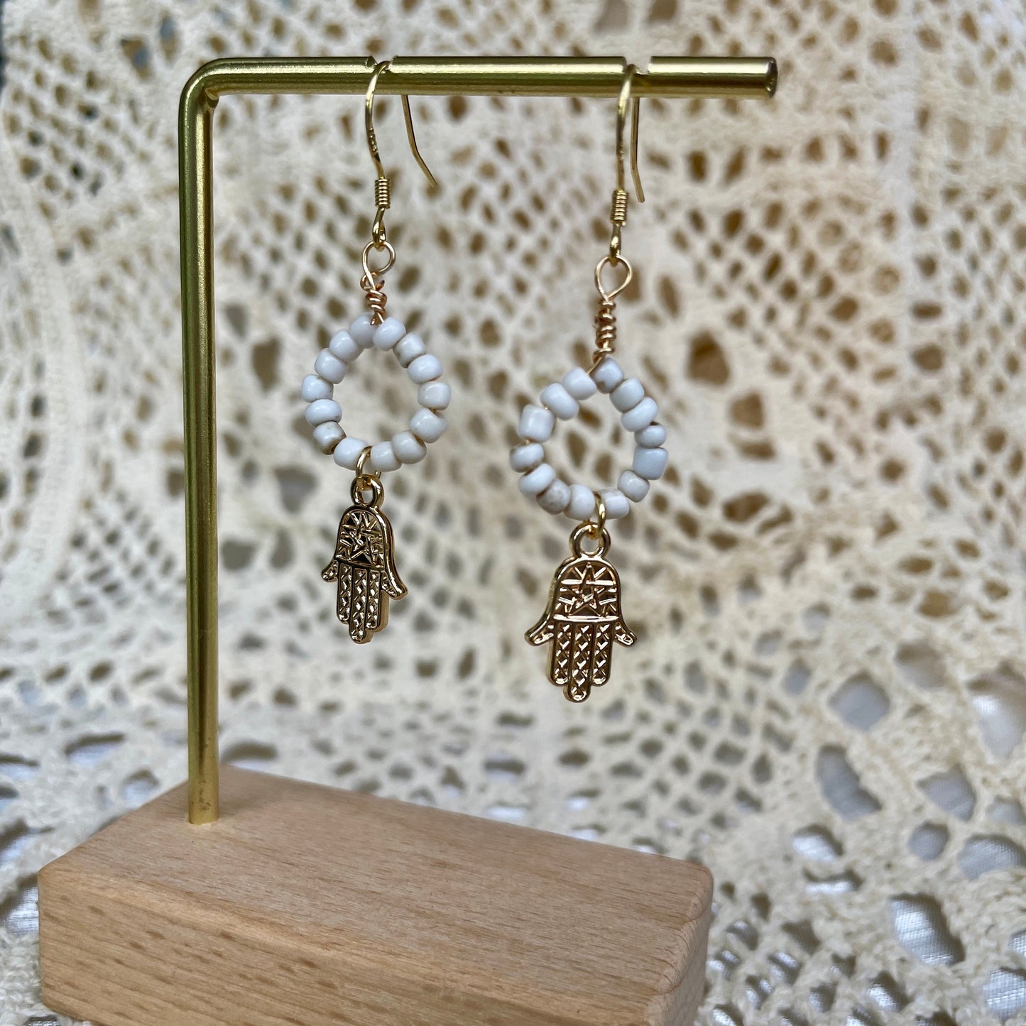 KAMSA Natural Beaded Earrings