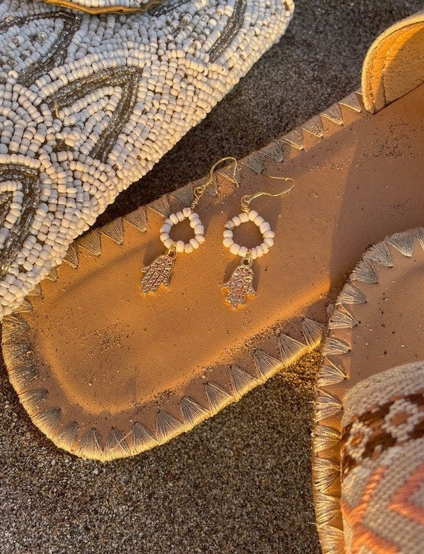 KAMSA Natural Beaded Earrings