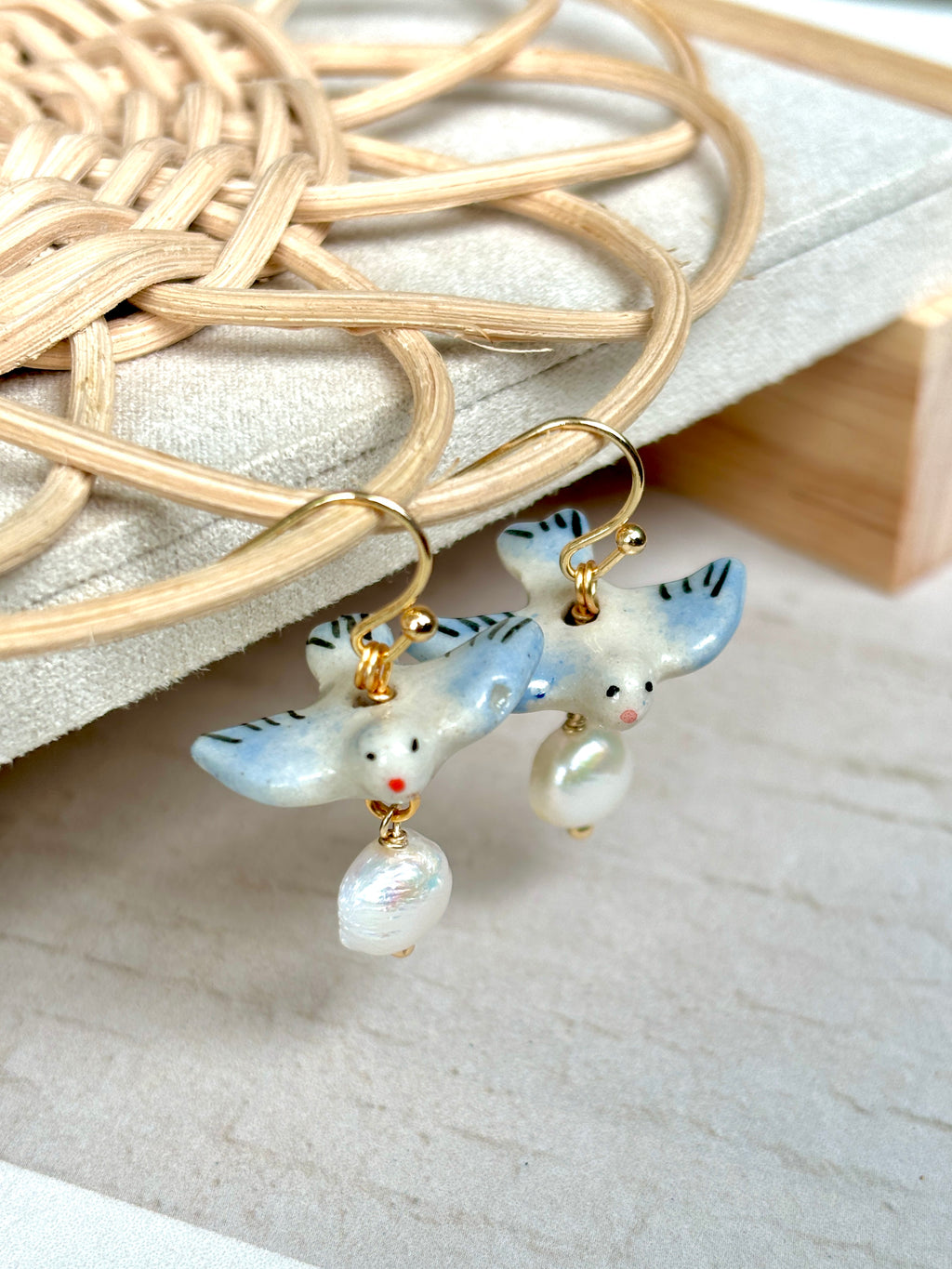 WREN Ceramic Bird Earrings