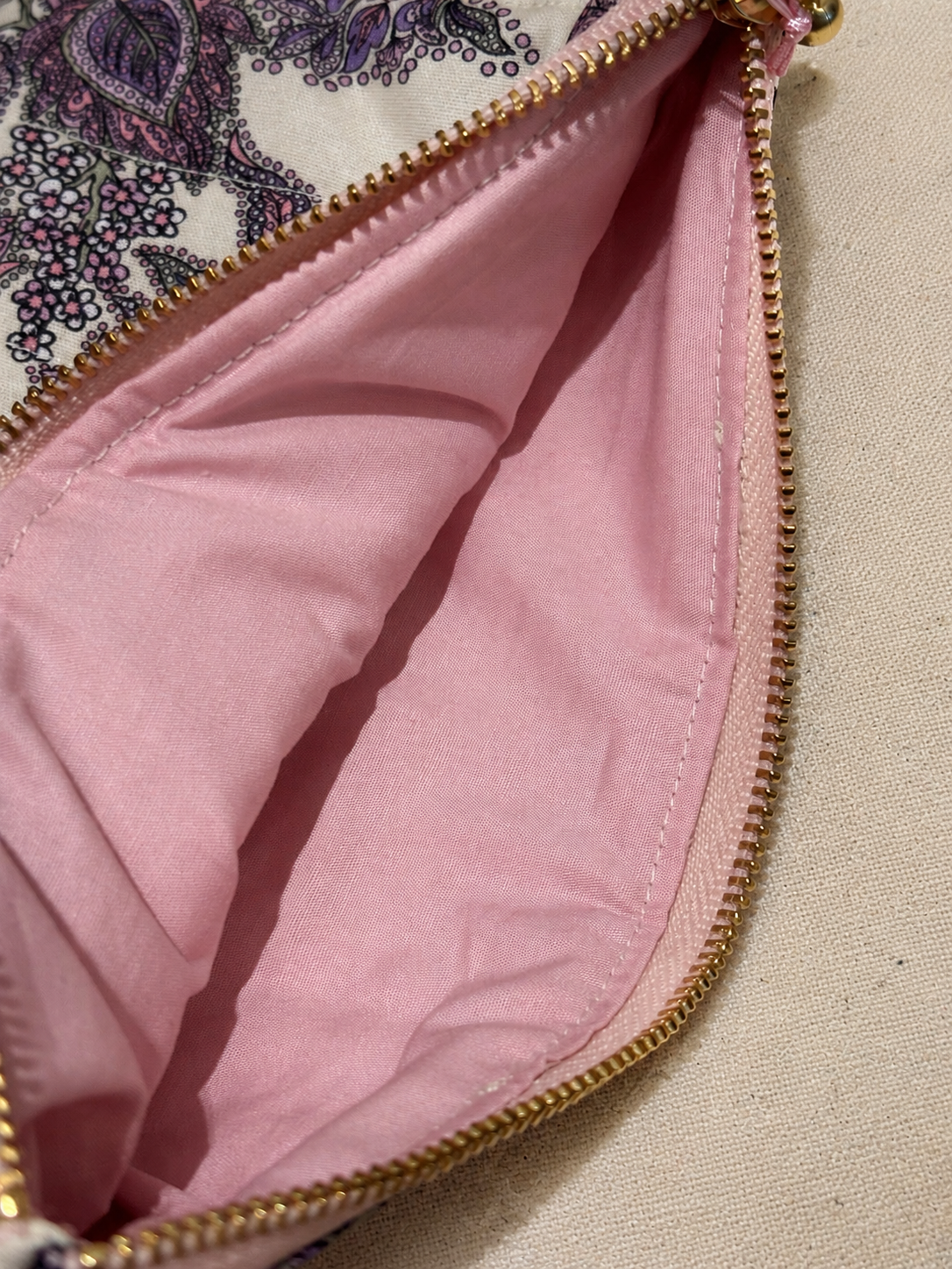 Blaire Frilly Pouch - Purple Paisley