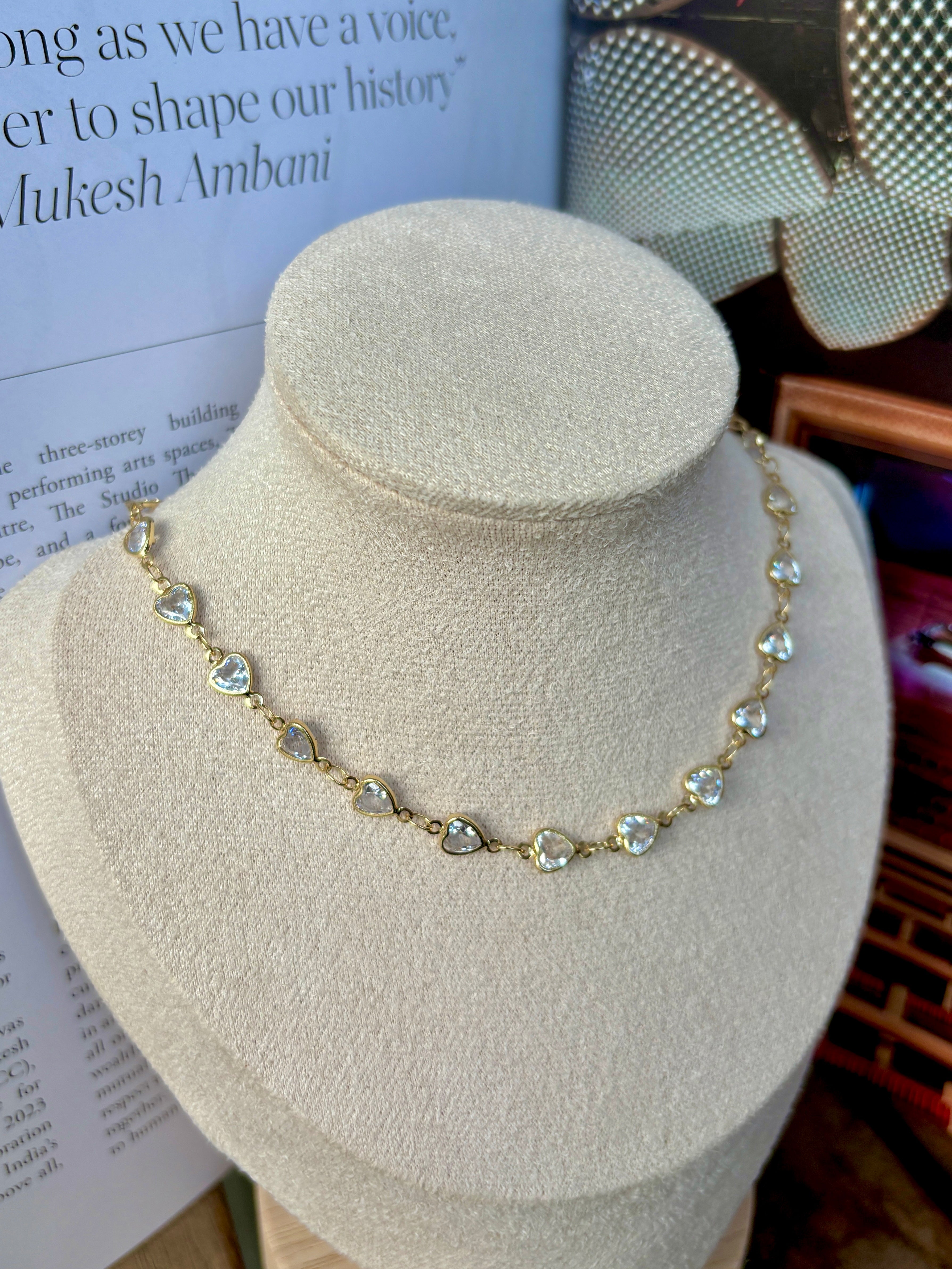 DAYA Heart Gem Choker Necklace