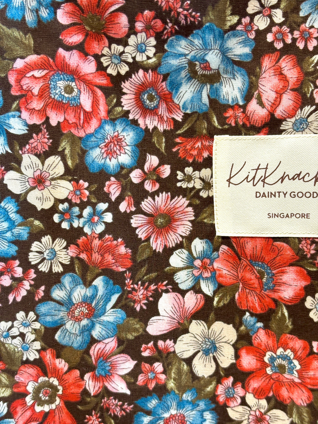 Josie Pocket Tote Bag - Brown Florals