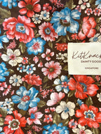 Josie Pocket Tote Bag - Brown Florals