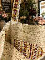 Josie Pocket Tote Bag - Mustard Florals