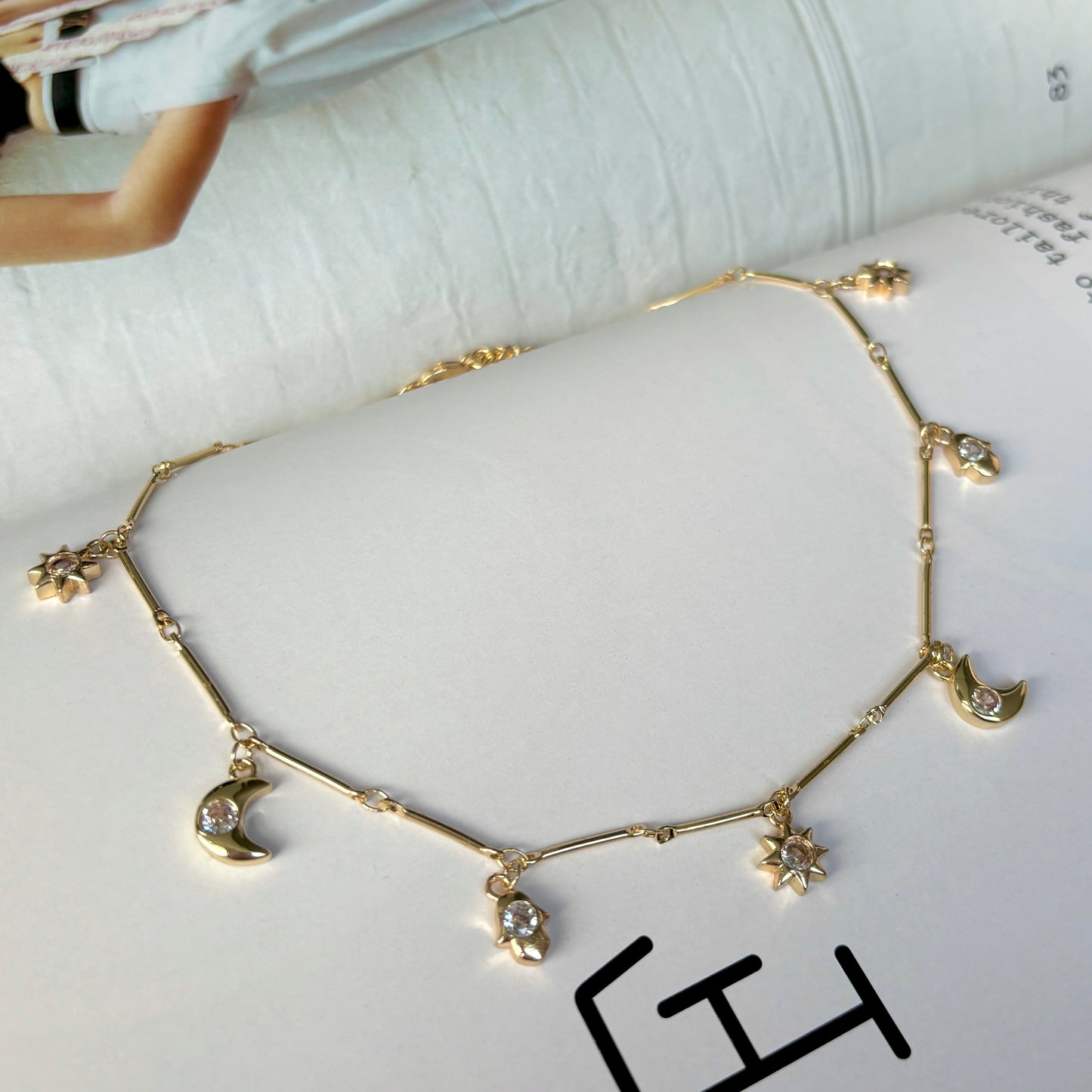 CELESTE Choker Necklace with Celestial Charms