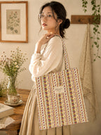 Josie Pocket Tote Bag - Mustard Florals