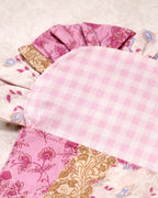 Colette Frilly Button Pouch - Pink Florals