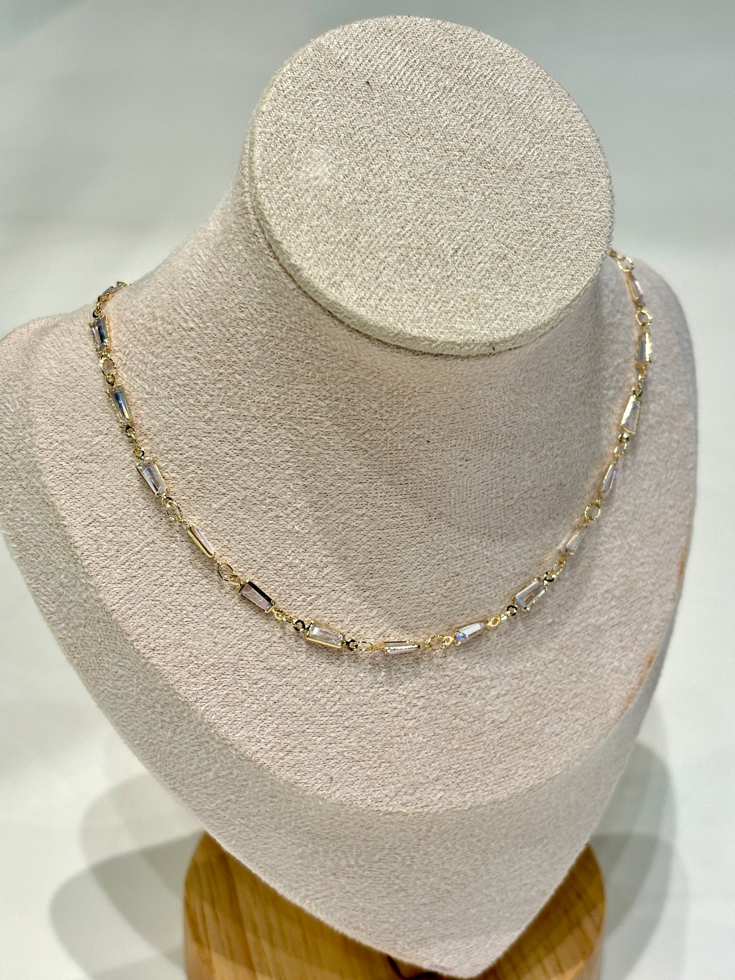 JULIA Baguette Gem Choker Necklace