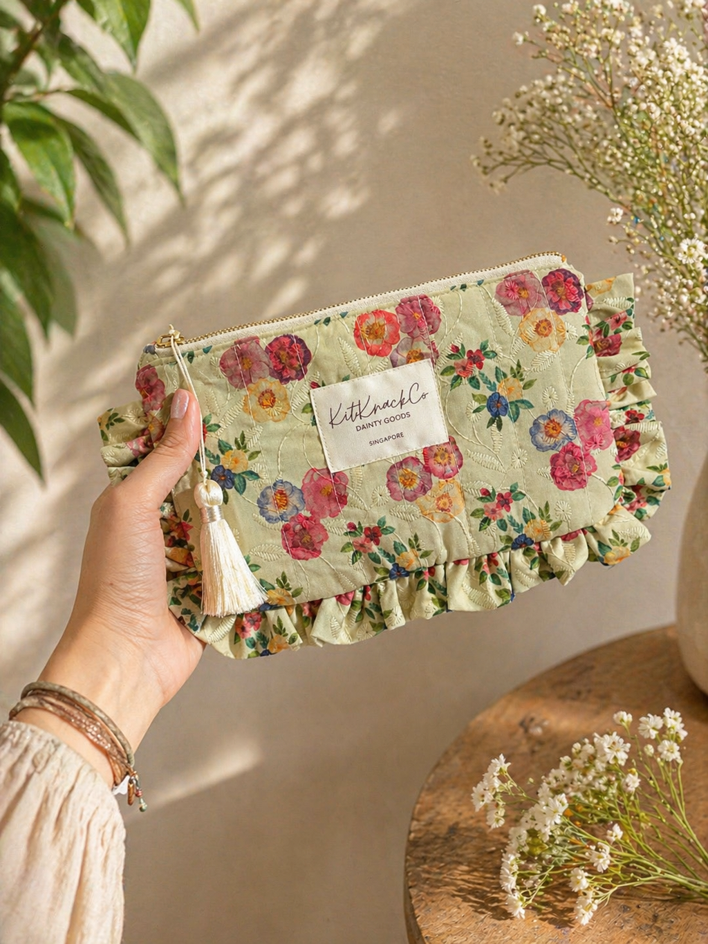 Blaire Frilly Pouch - Wildflower Stitch