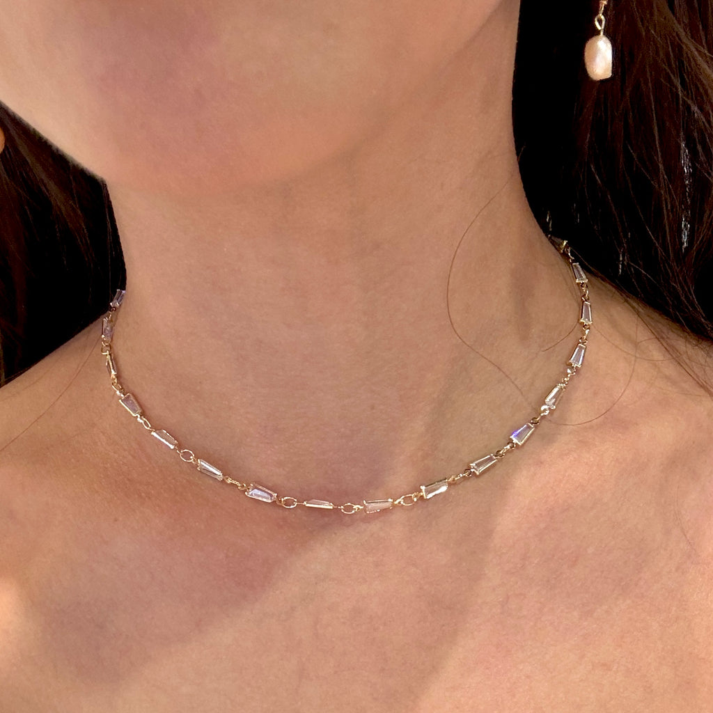 JULIA Baguette Gem Choker Necklace