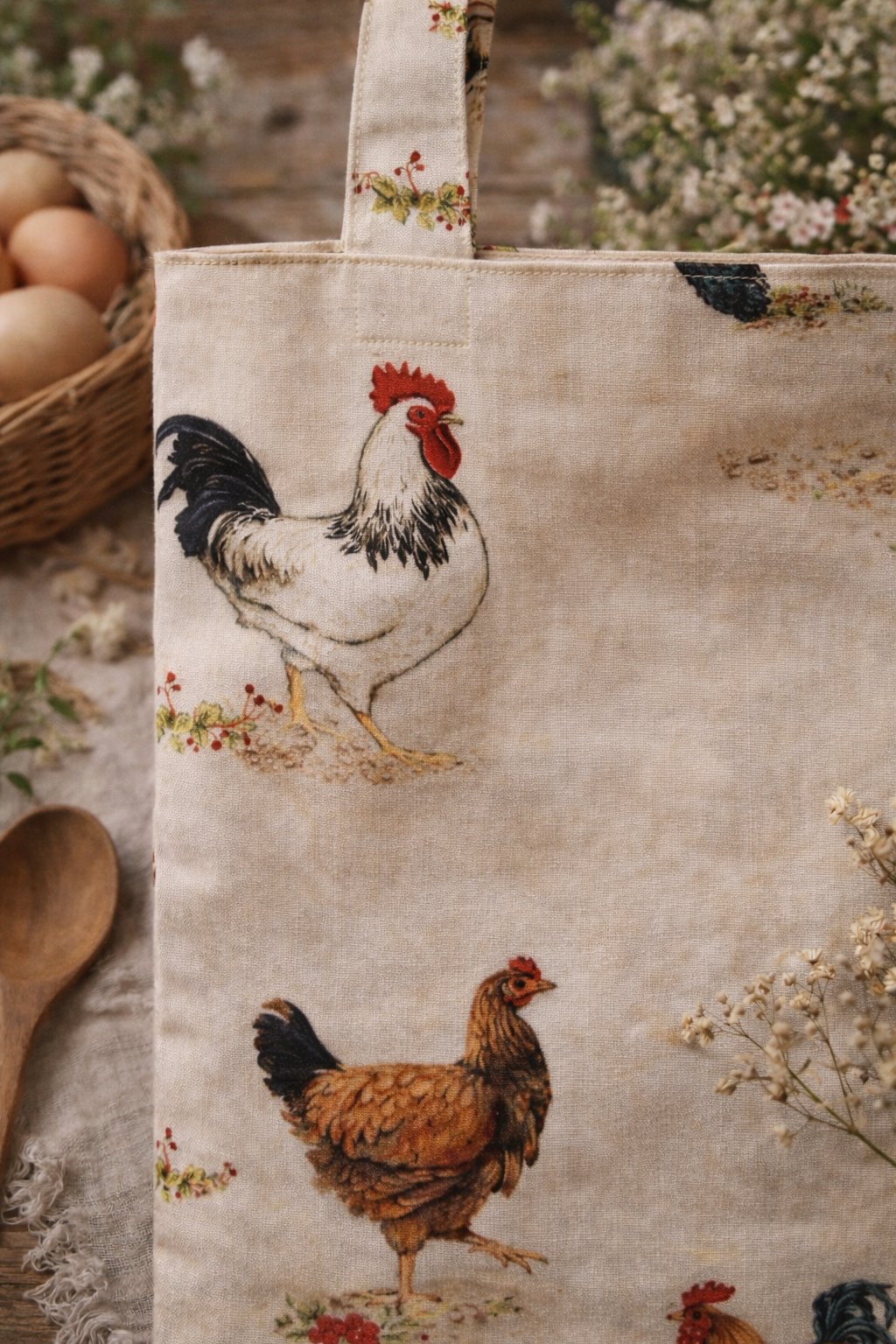 Josie Pocket Tote Bag - Barnyard Chicks