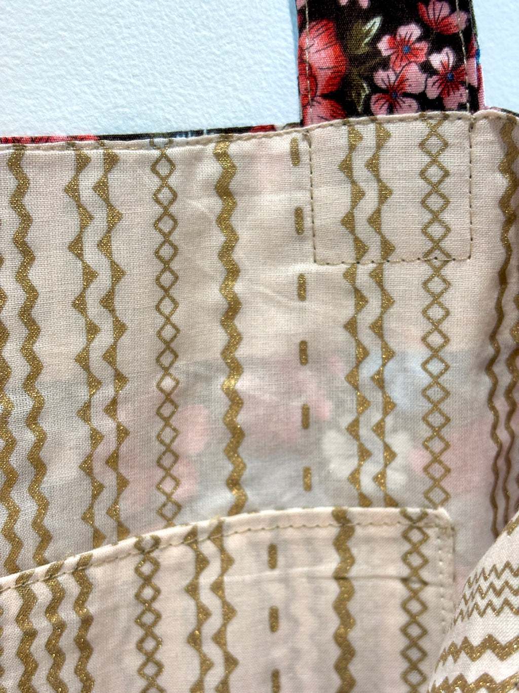 Josie Pocket Tote Bag - Brown Florals
