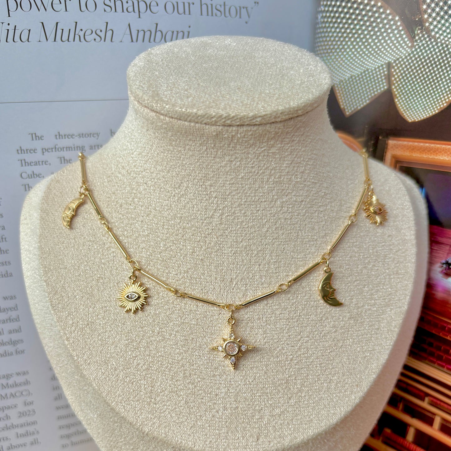 CELESTE Choker Necklace with Celestial Charms