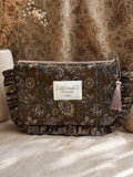 Blaire Frilly Pouch - Brown Paisley
