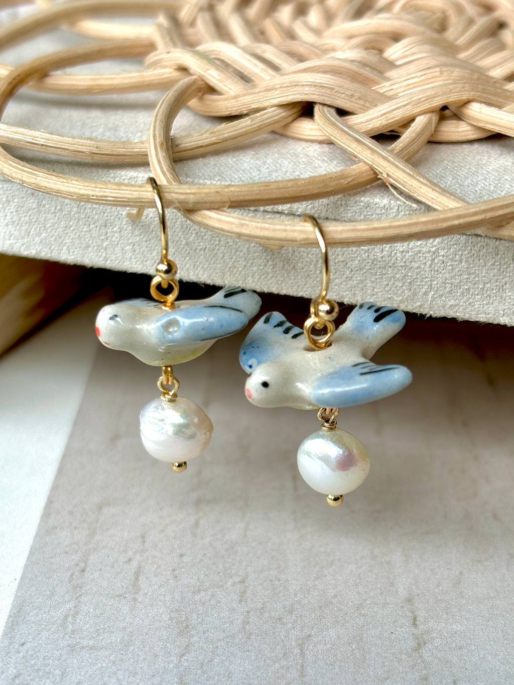 WREN Ceramic Bird Earrings