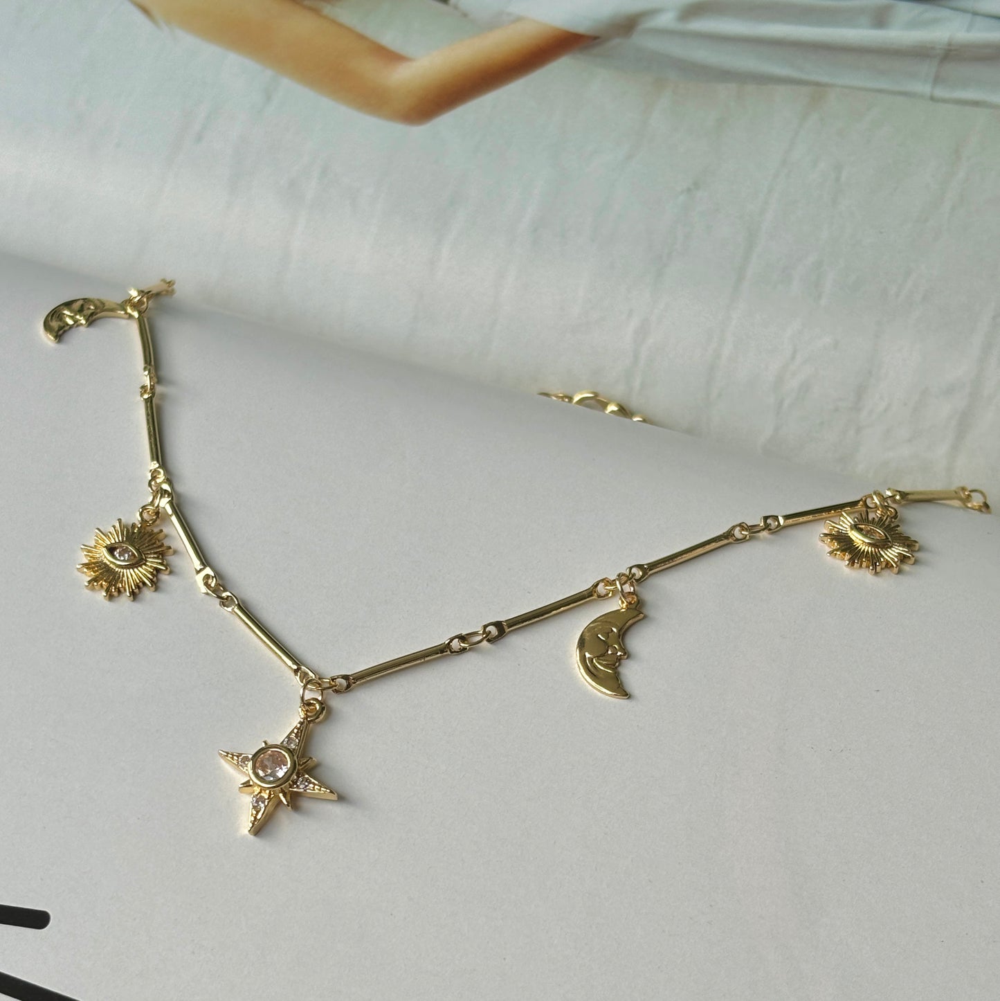 CELESTE Choker Necklace with Celestial Charms