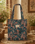 Josie Pocket Tote Bag - Periwinkle Garden