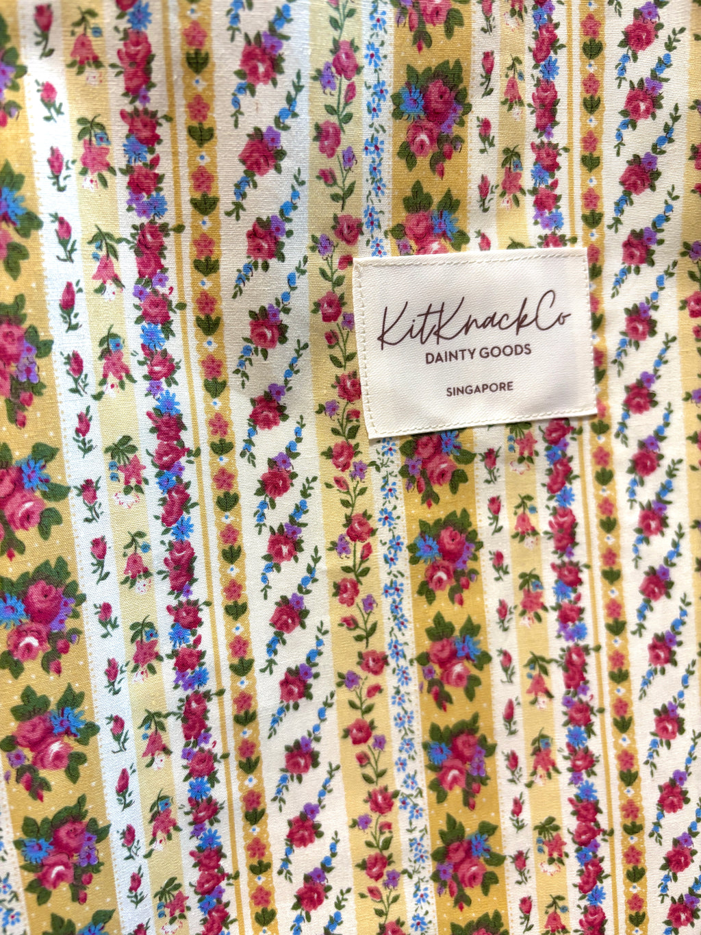 Josie Pocket Tote Bag - Mustard Florals