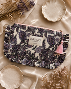 Blaire Frilly Pouch - Purple Paisley