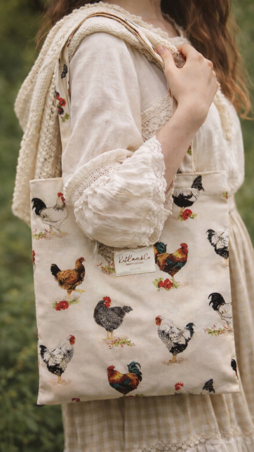 Josie Pocket Tote Bag - Barnyard Chicks