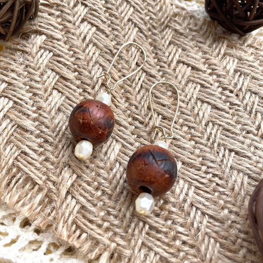 NOIX 14k Gold Plated Drop Ear Hoops