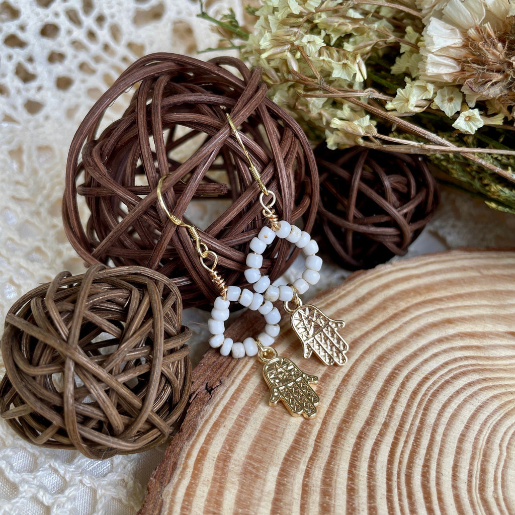 KAMSA Natural Beaded Earrings