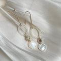 TRIOLET Natural Polished Shell Earrings