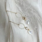 TRIOLET Natural Polished Shell Earrings