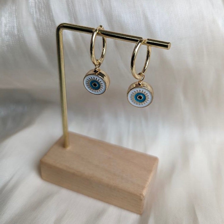 BONJU Evil Eye Ear Hoops