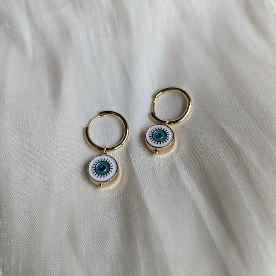 BONJU Evil Eye Ear Hoops