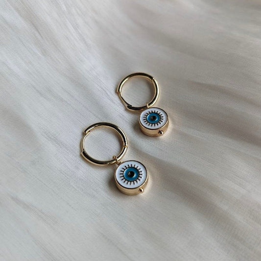 BONJU Evil Eye Ear Hoops